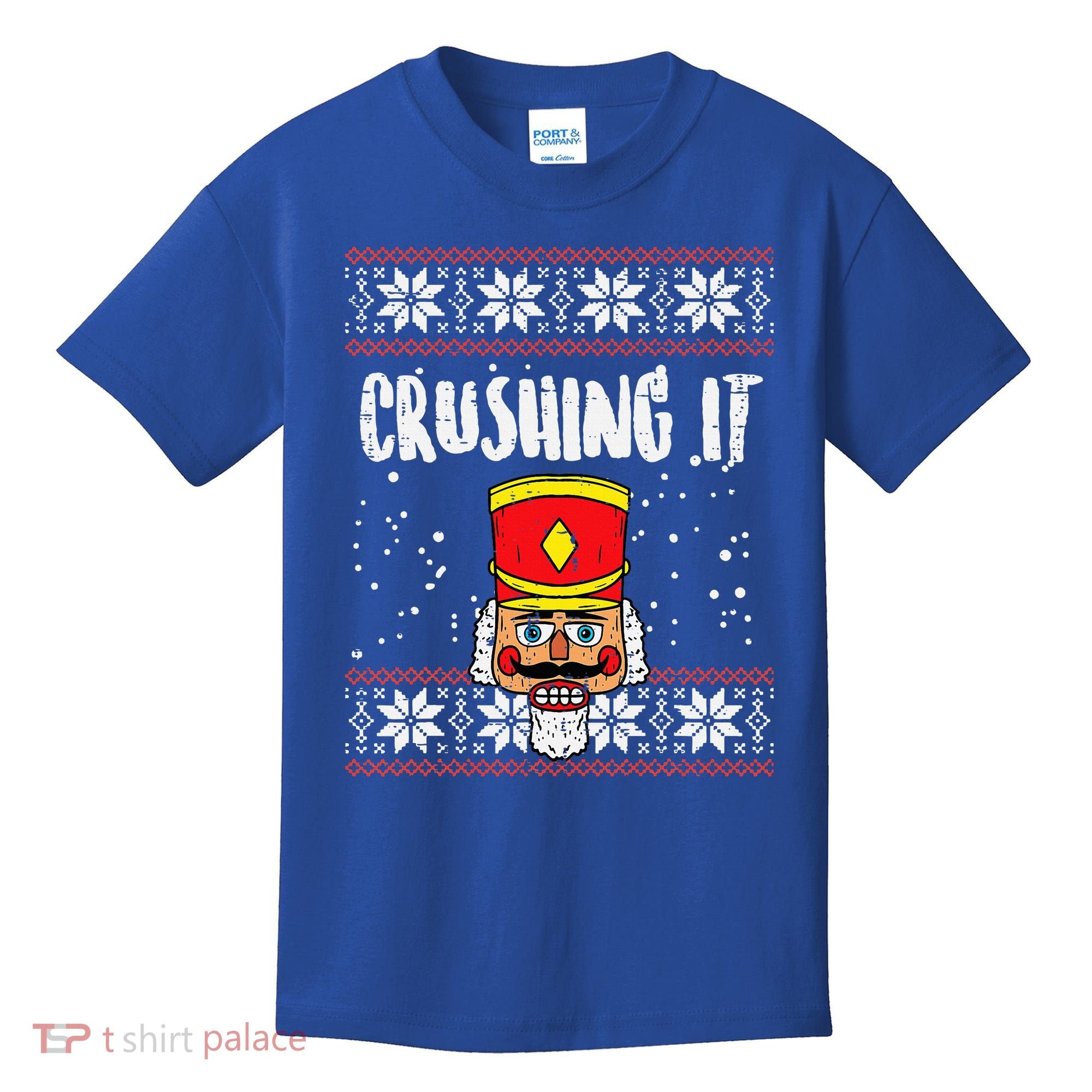 Crushing It Nutcracker Ugly Christmas Xmas Kids T-Shirt
