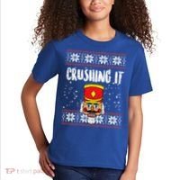 Crushing It Nutcracker Ugly Christmas Xmas Kids T-Shirt thumb 2