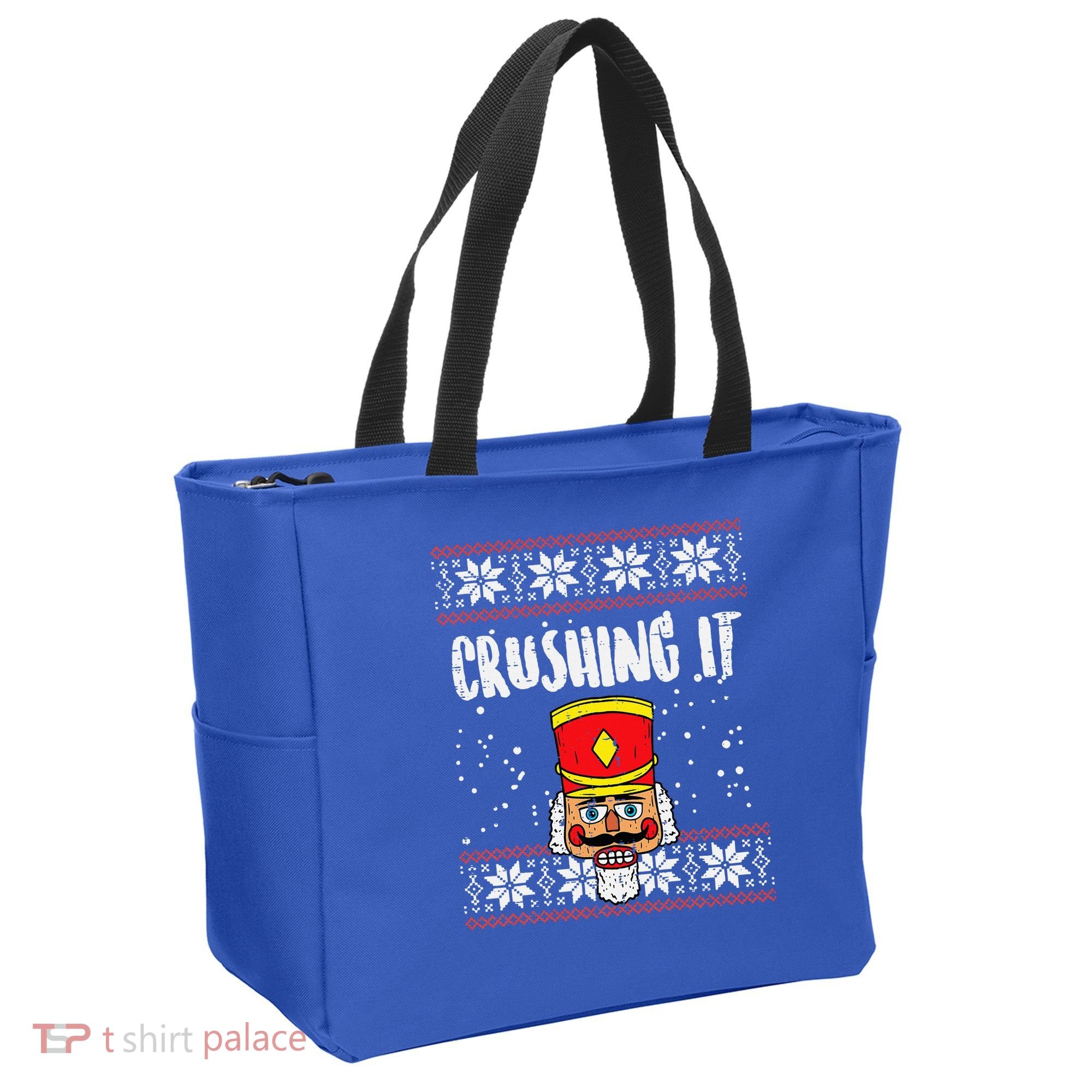 Crushing It Nutcracker Ugly Christmas Xmas Tote Bag