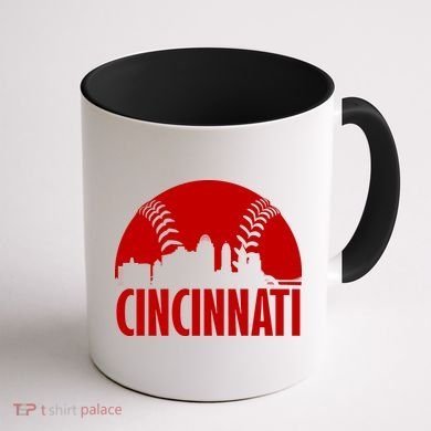 Cincinnati Baseball Skyline Coffee Mug back