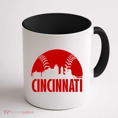 Cincinnati Baseball Skyline Coffee Mug back