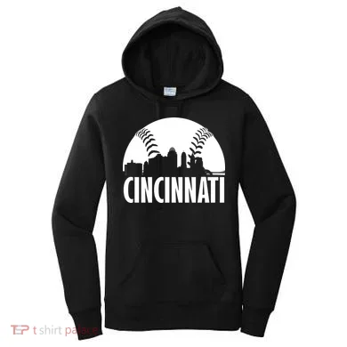 Cincinnati Baseball Skyline Women's Hoodie