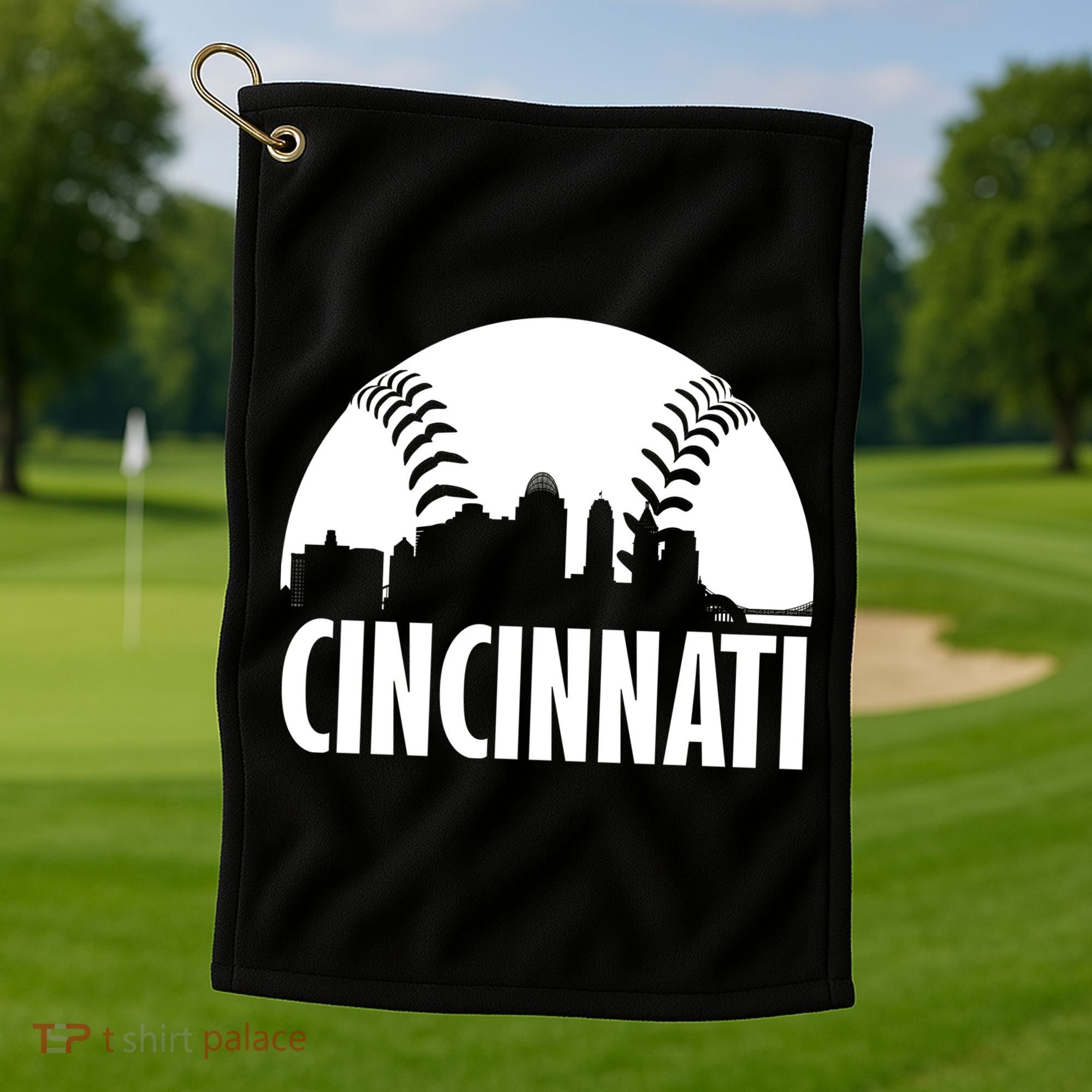Cincinnati Baseball Skyline Golf Towel