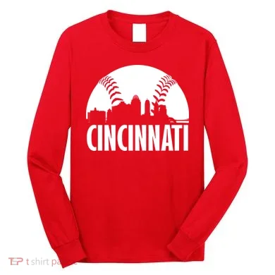 Cincinnati Baseball Skyline Long Sleeve Shirt