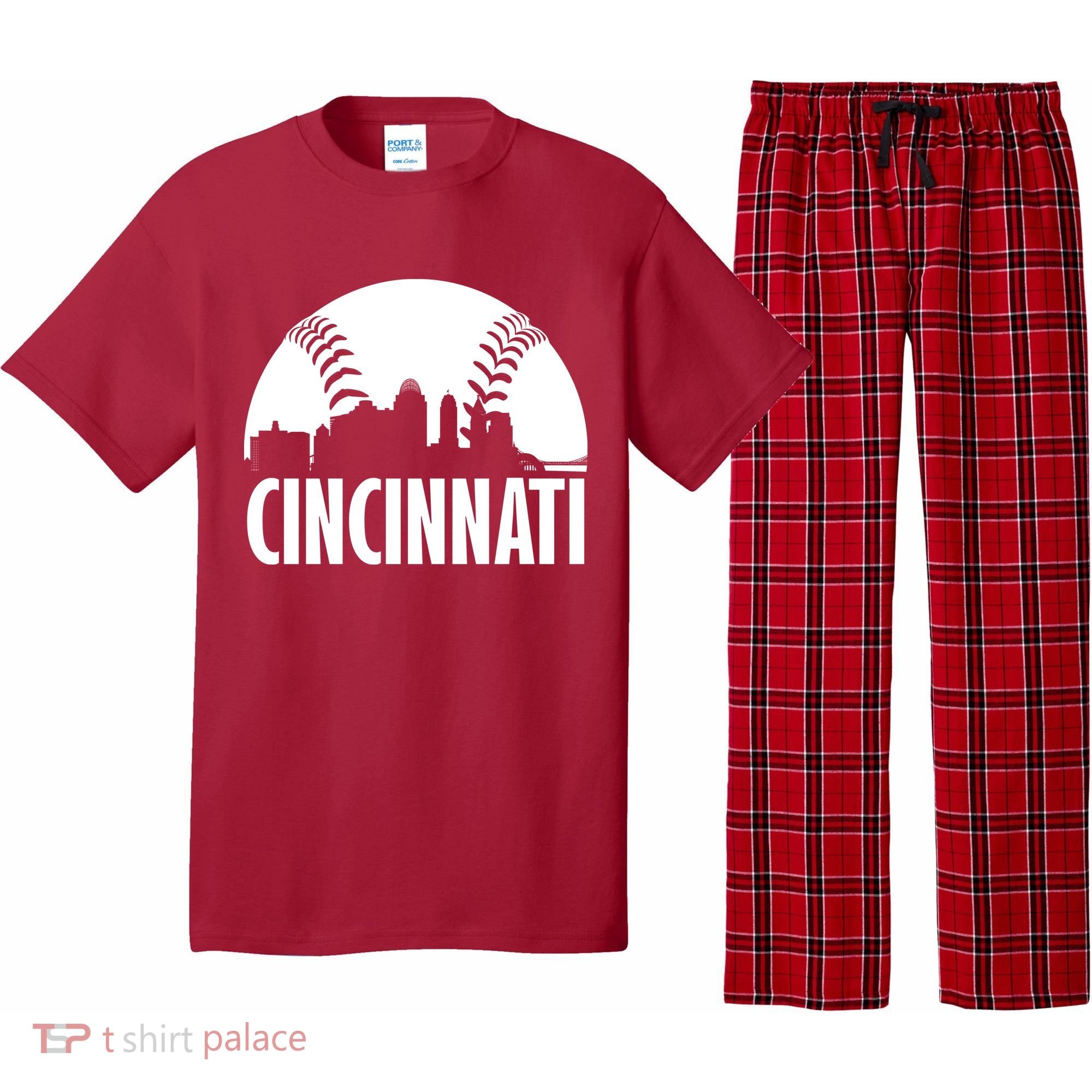 Cincinnati Baseball Skyline Pajama Set