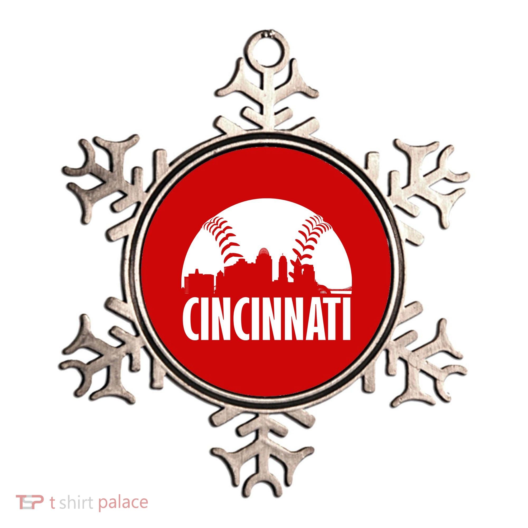 Cincinnati Baseball Skyline Ornament