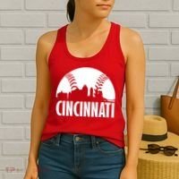Cincinnati Baseball Skyline Women's Tank Top thumb 2