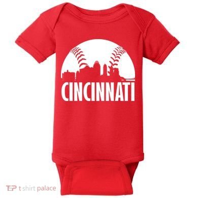 Cincinnati Baseball Skyline Baby Bodysuit