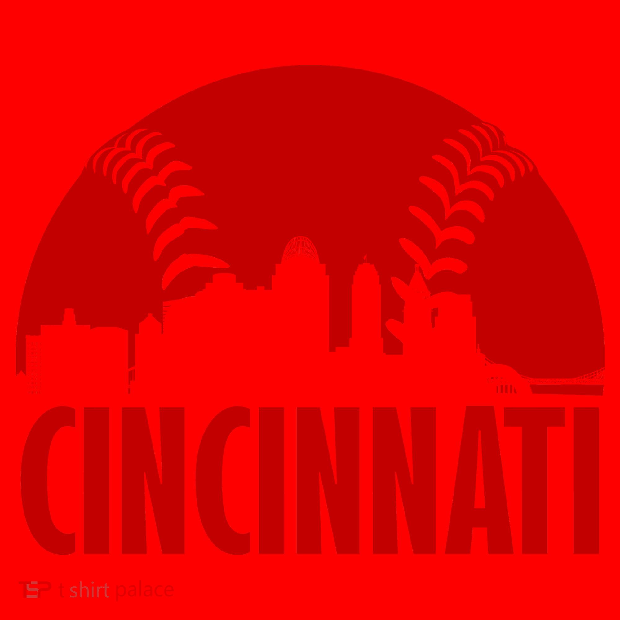 Cincinnati Baseball Skyline Santa Hat