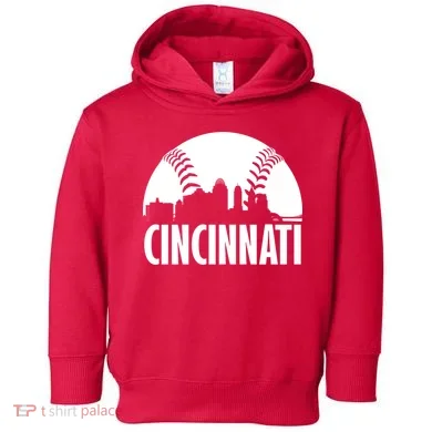 Cincinnati Baseball Skyline Toddler Hoodie