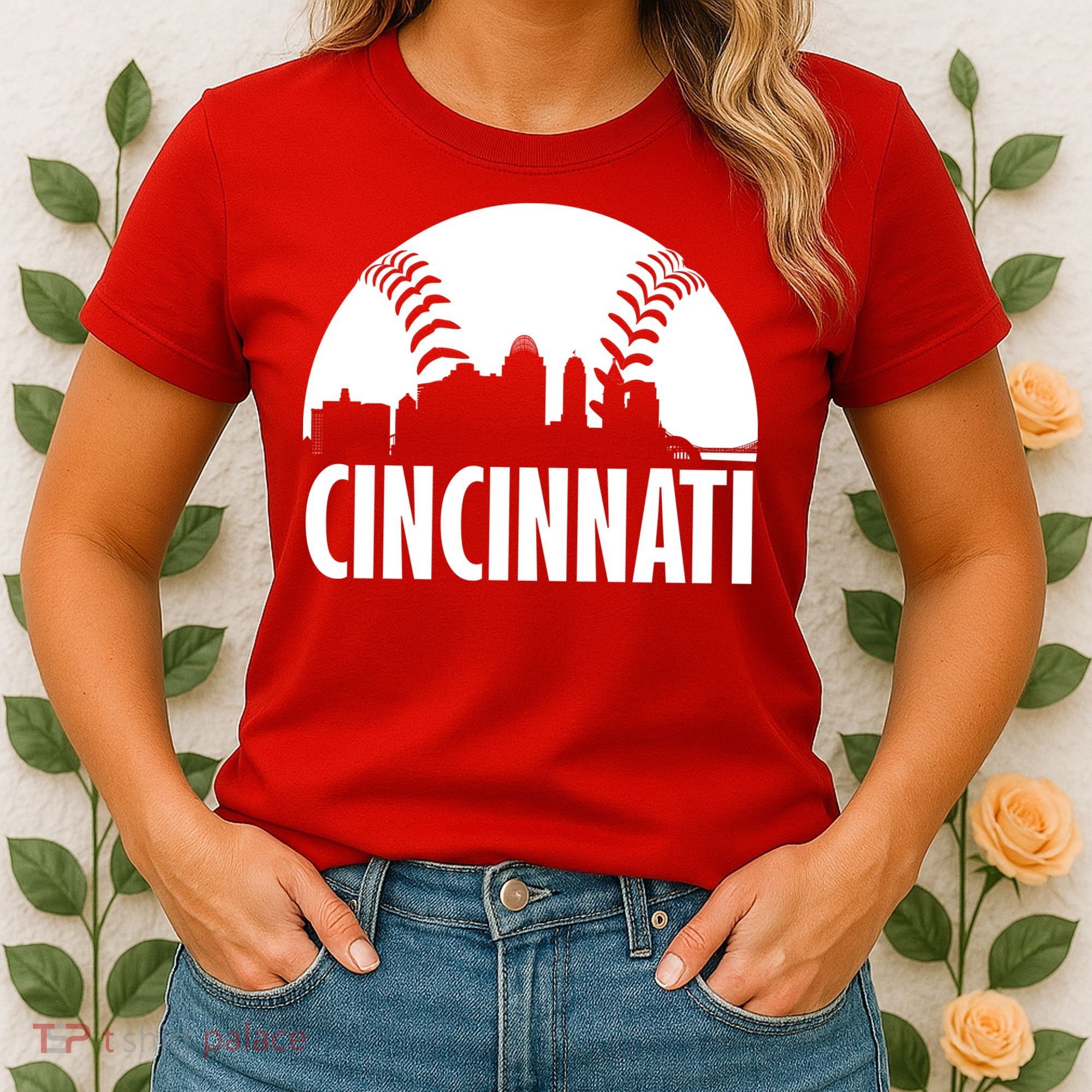Cincinnati Baseball Skyline Women's T-Shirt