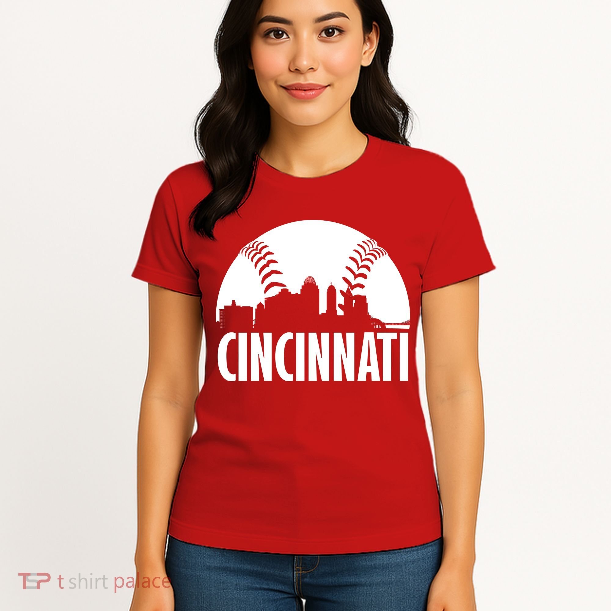 Cincinnati Baseball Skyline Women's T-Shirt