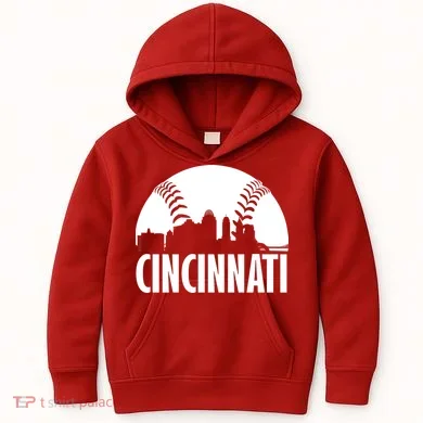 Cincinnati Baseball Skyline Kids Hoodie