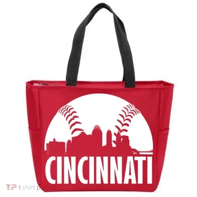 Cincinnati Baseball Skyline Tote Bag