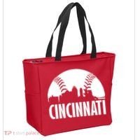 Cincinnati Baseball Skyline Tote Bag thumb 2