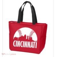 Cincinnati Baseball Skyline Tote Bag thumb 3
