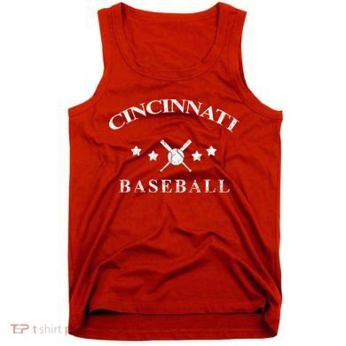 Cincinnati Vintage Baseball Throwback Retro Tank Top