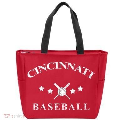 Cincinnati Vintage Baseball Throwback Retro Tote Bag