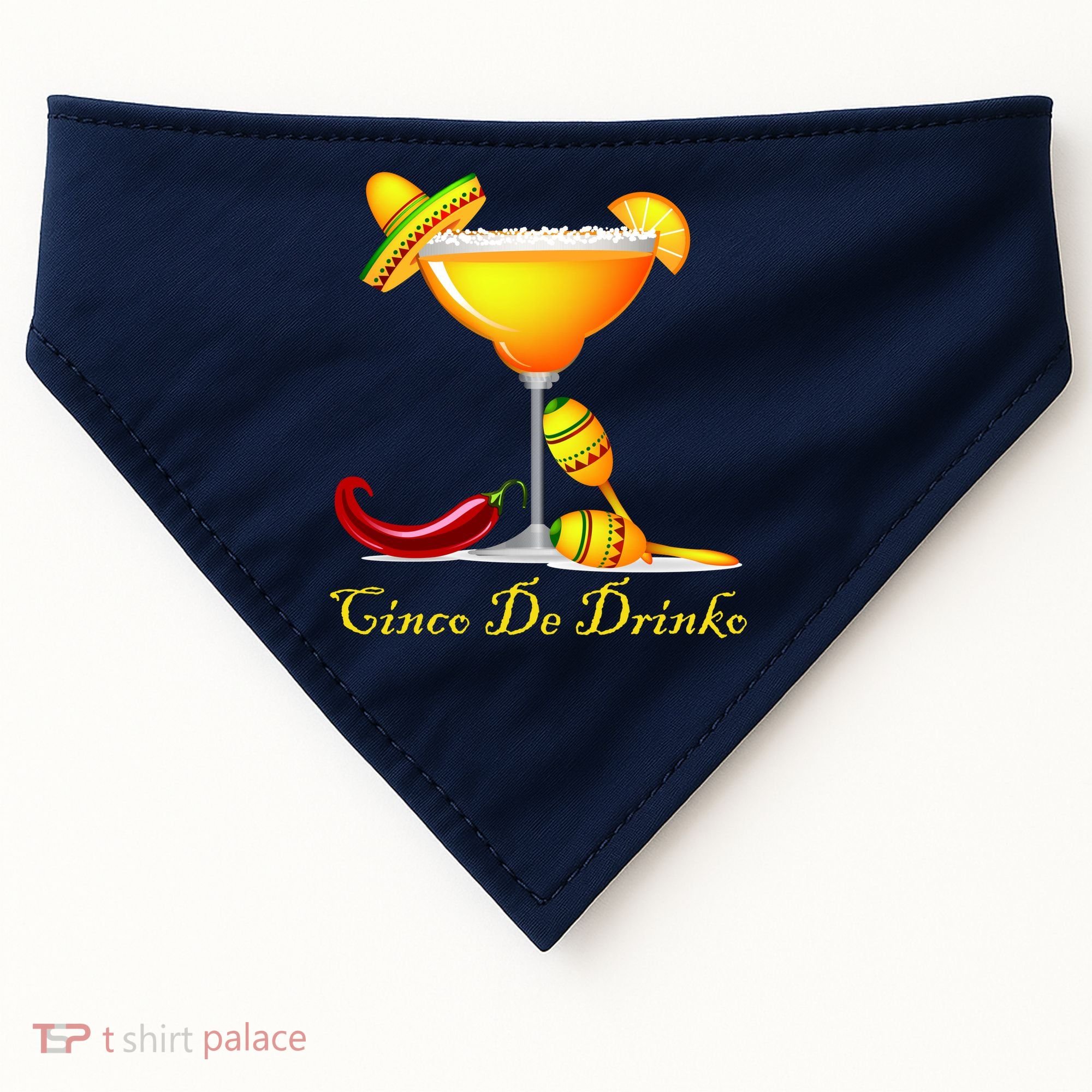 Cinco De Drinko Margarita Mayo Funny Day of the Dead USA-Made Doggie Bandana