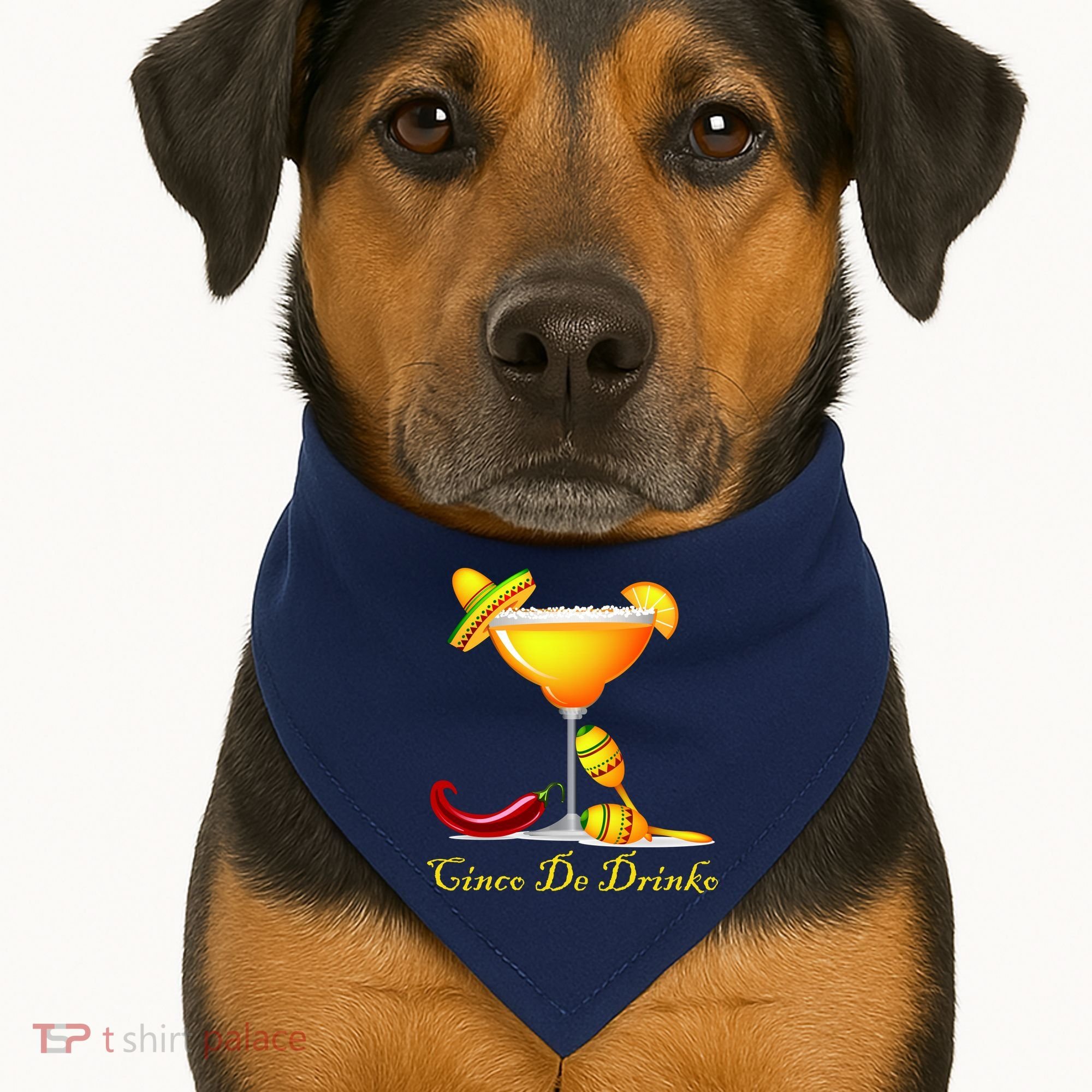 Cinco De Drinko Margarita Mayo Funny Day of the Dead USA-Made Doggie Bandana