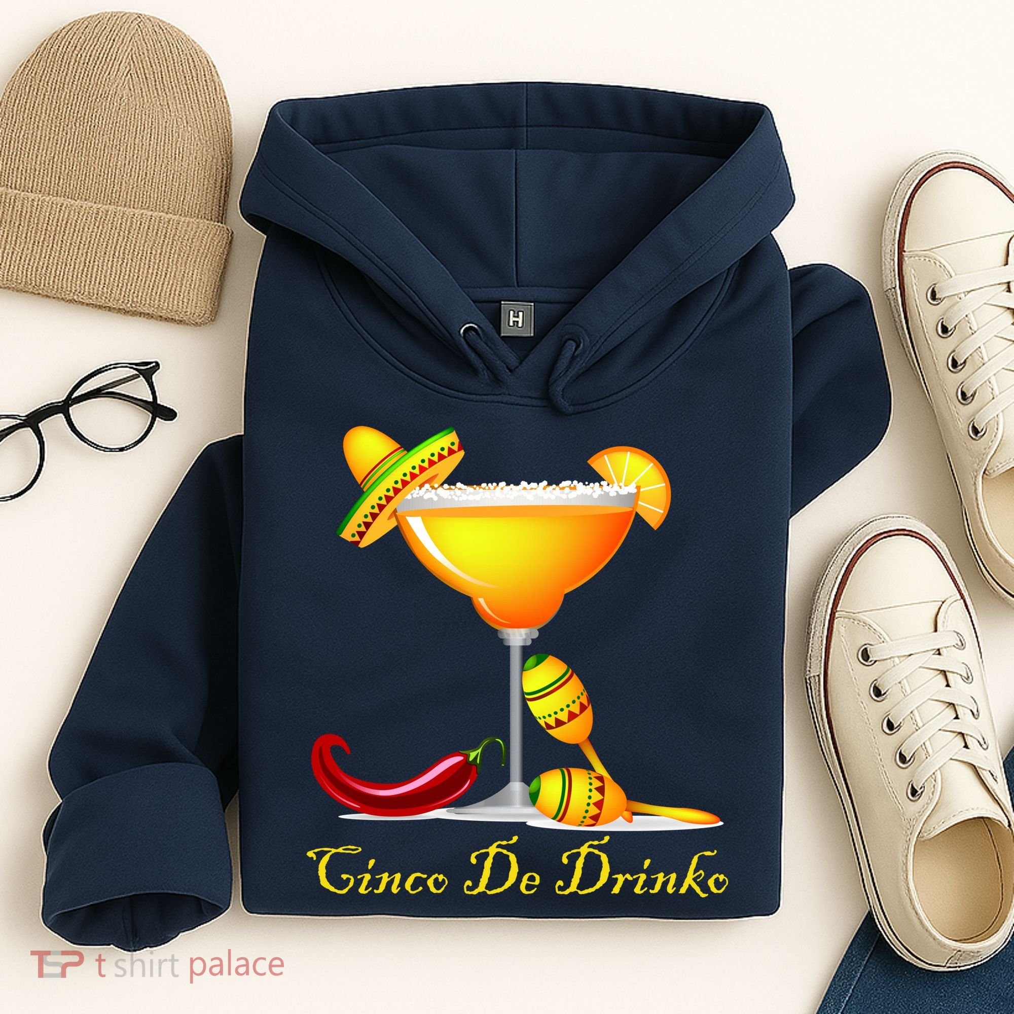Cinco De Drinko Margarita Mayo Funny Day of the Dead Hoodie