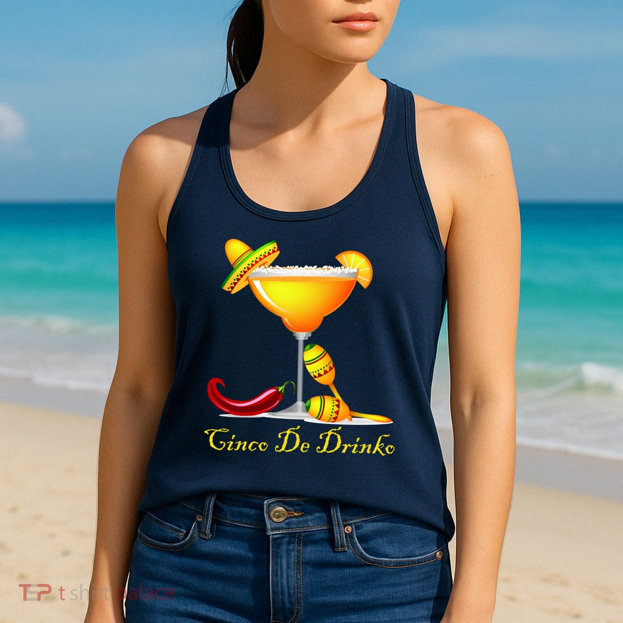 Cinco De Drinko Margarita Mayo Funny Day of the Dead Women's Tank Top