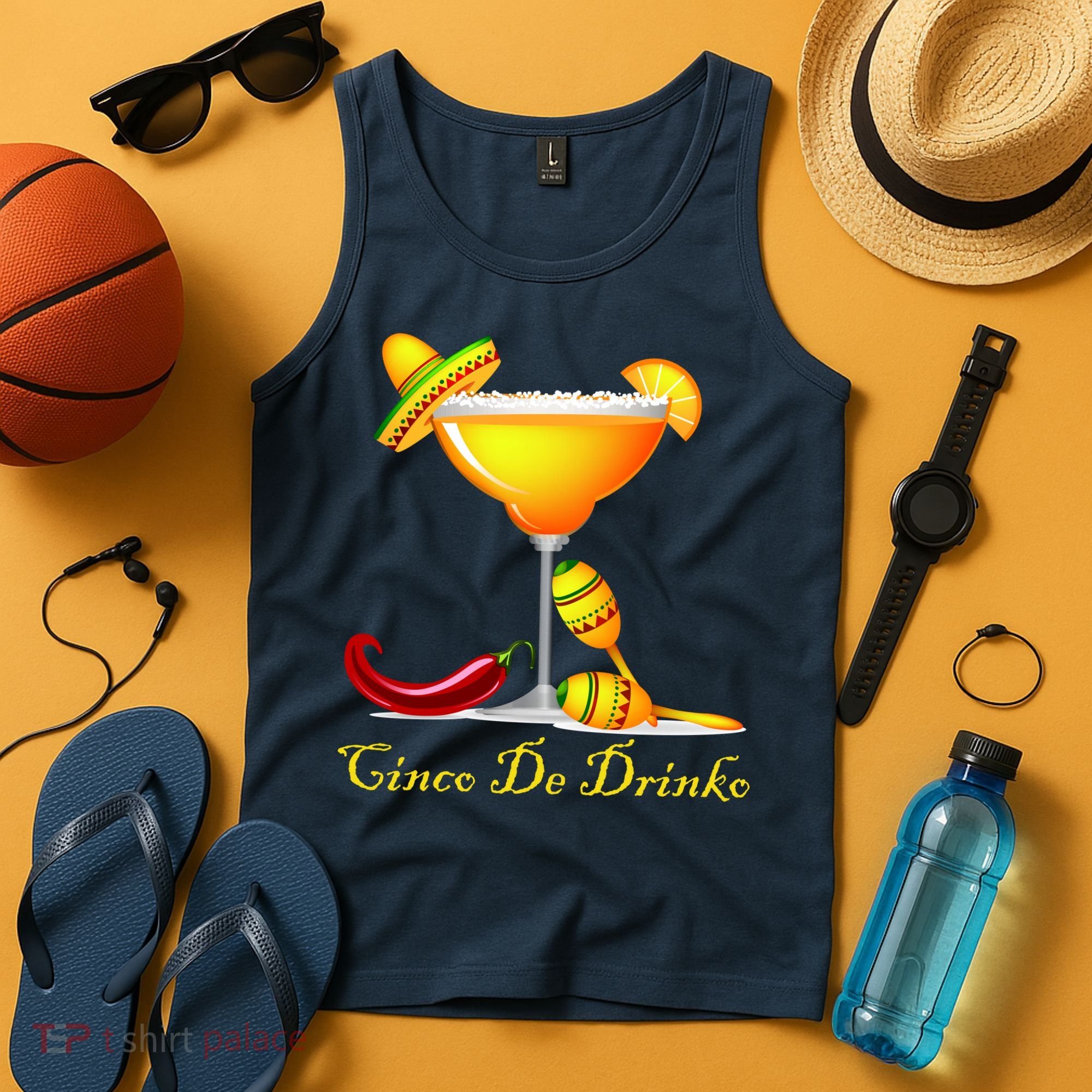 Cinco De Drinko Margarita Mayo Funny Day of the Dead Tank Top