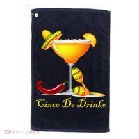 Cinco De Drinko Margarita Mayo Funny Day of the Dead Golf Towel thumb 0