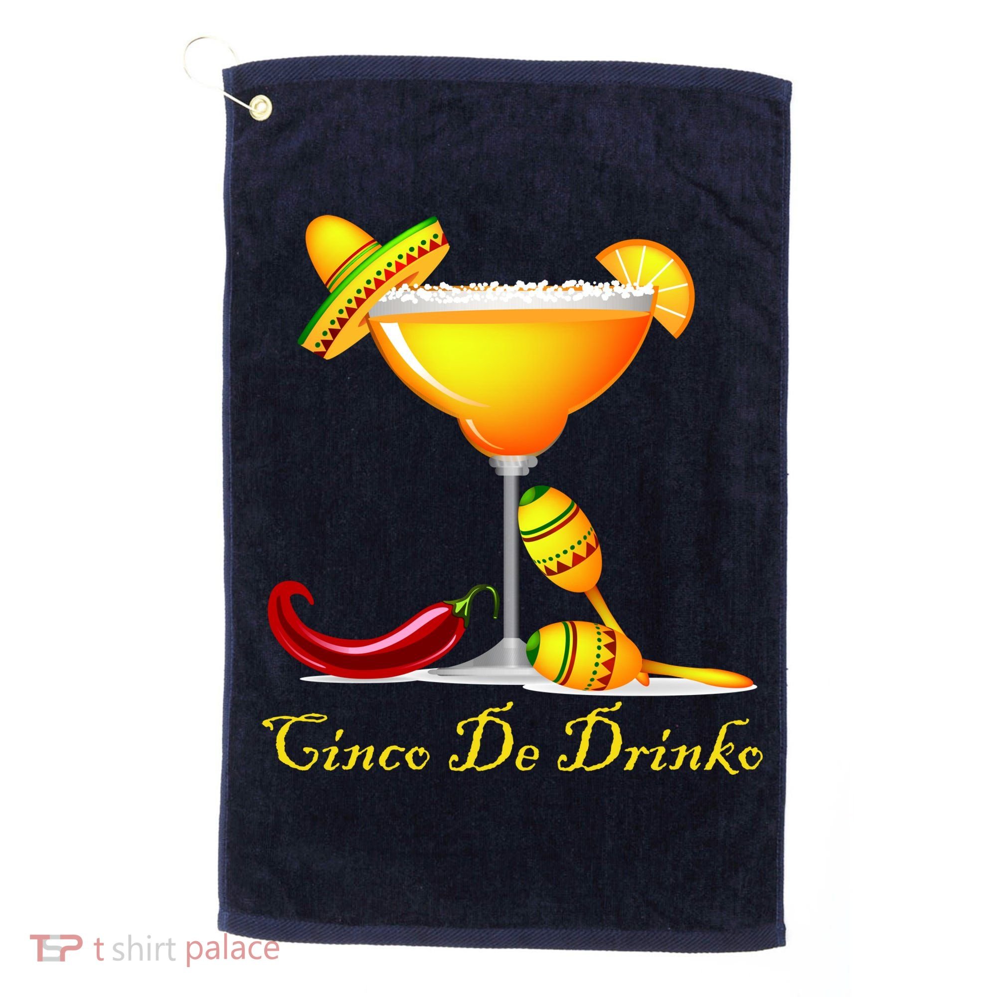 Cinco De Drinko Margarita Mayo Funny Day of the Dead Golf Towel