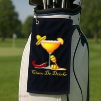 Cinco De Drinko Margarita Mayo Funny Day of the Dead Golf Towel thumb 2