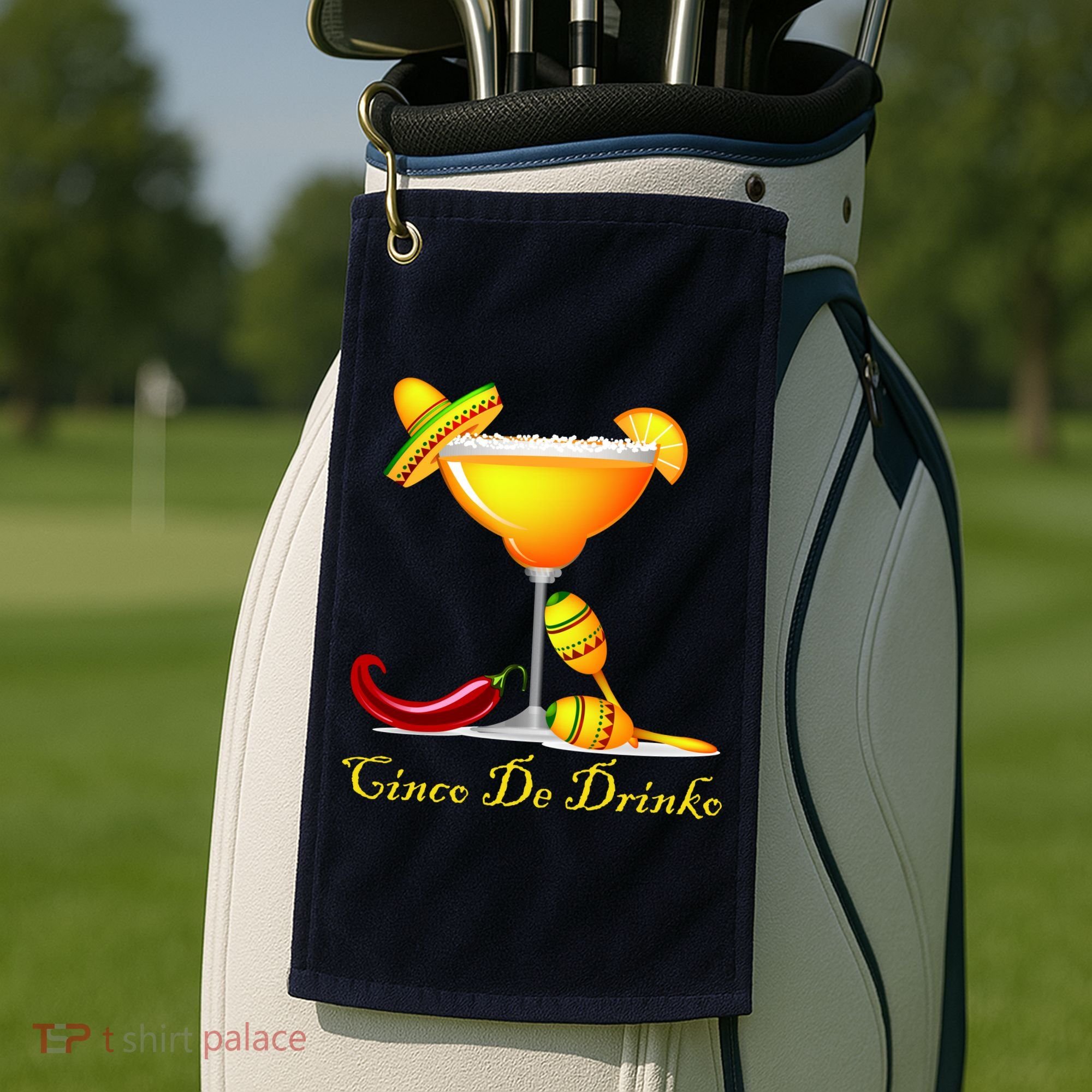 Cinco De Drinko Margarita Mayo Funny Day of the Dead Golf Towel