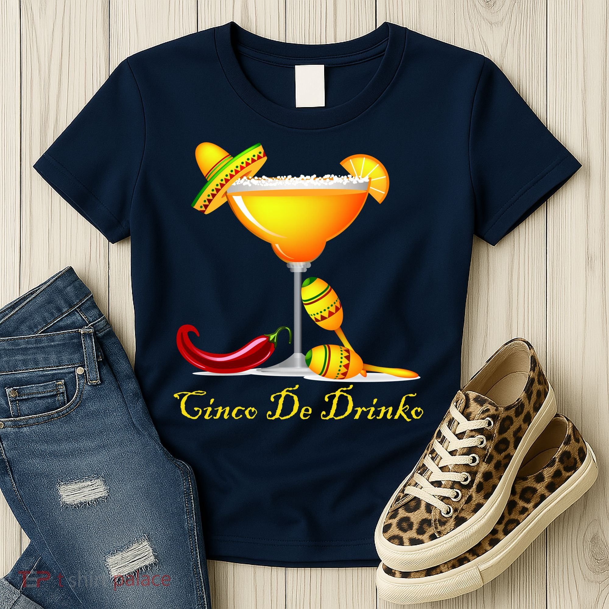 Cinco De Drinko Margarita Mayo Funny Day of the Dead Women's T-Shirt