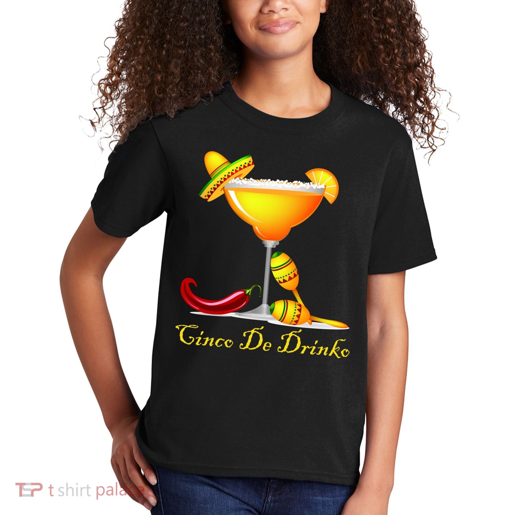 Cinco De Drinko Margarita Mayo Funny Day of the Dead Kids T-Shirt