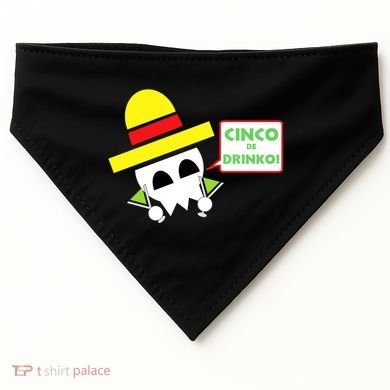 Cinco De Drinko Skull Cinco De Mayo USA-Made Doggie Bandana
