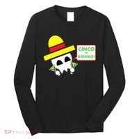 Cinco De Drinko Skull Cinco De Mayo Long Sleeve Shirt thumb 0