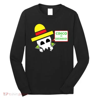 Cinco De Drinko Skull Cinco De Mayo Long Sleeve Shirt