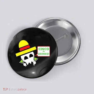 Cinco De Drinko Skull Cinco De Mayo Button