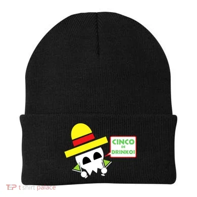 Cinco De Drinko Skull Cinco De Mayo Beanie