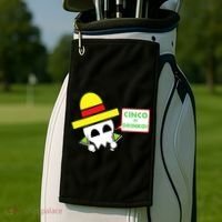 Cinco De Drinko Skull Cinco De Mayo Golf Towel thumb 2