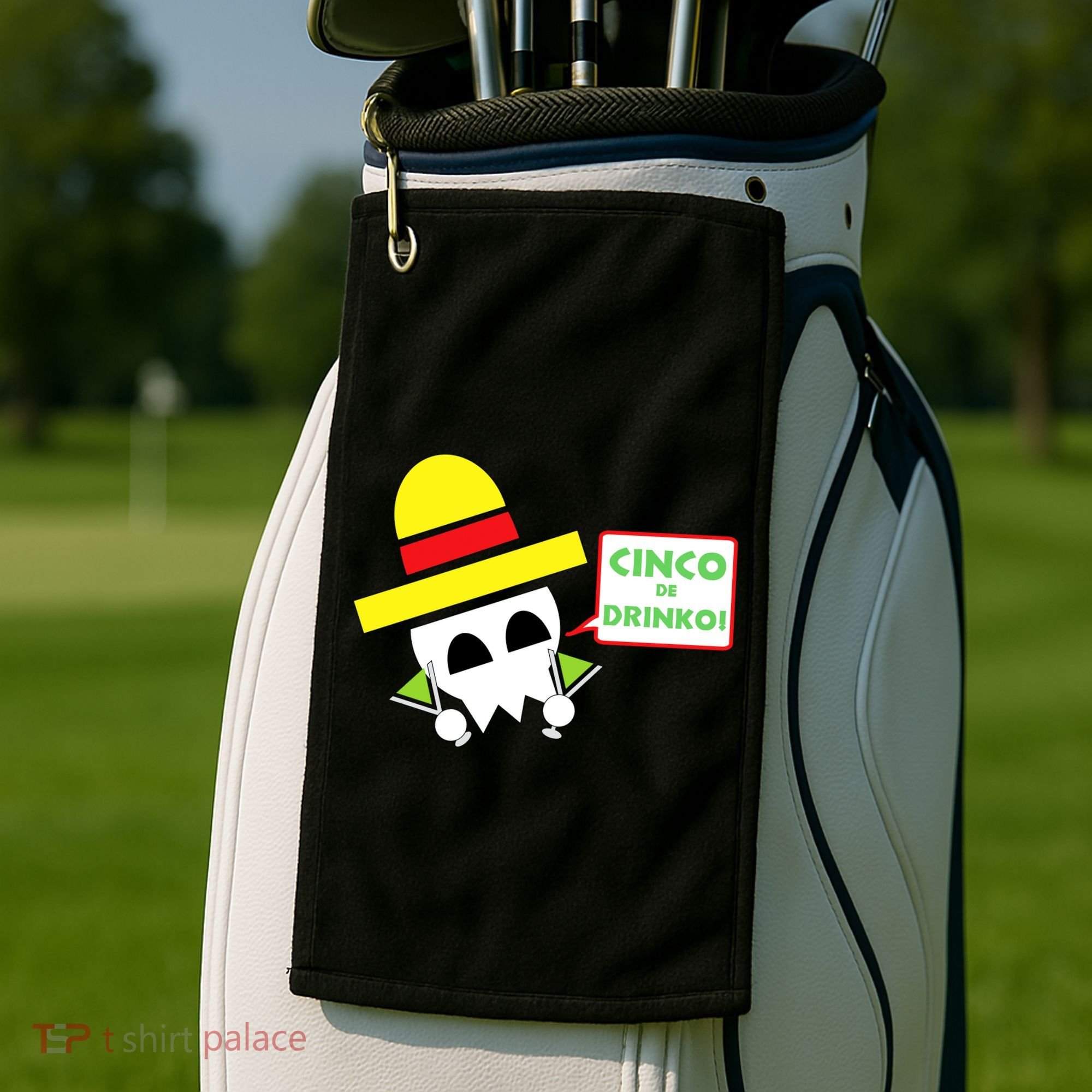 Cinco De Drinko Skull Cinco De Mayo Golf Towel