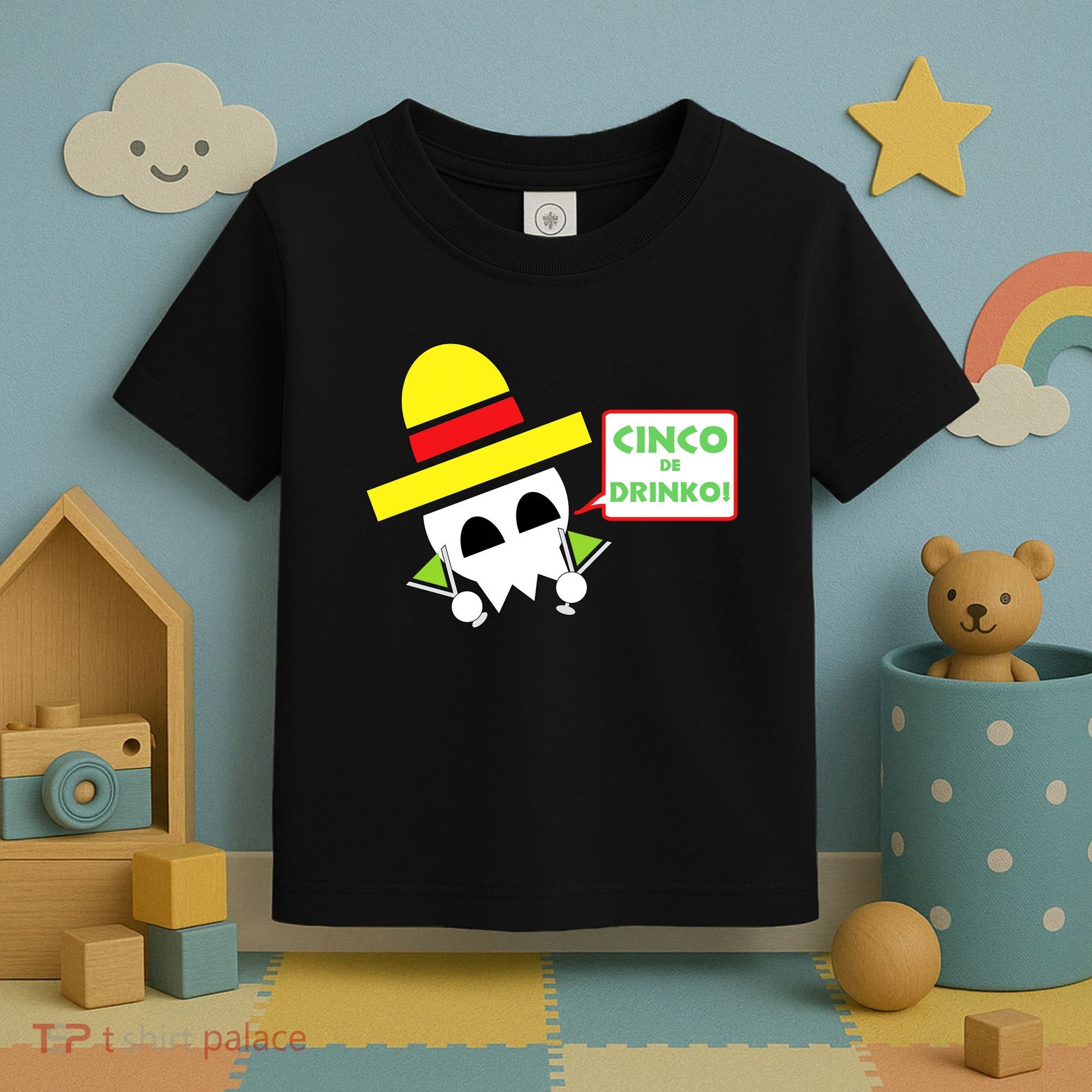 Cinco De Drinko Skull Cinco De Mayo Toddler T-Shirt