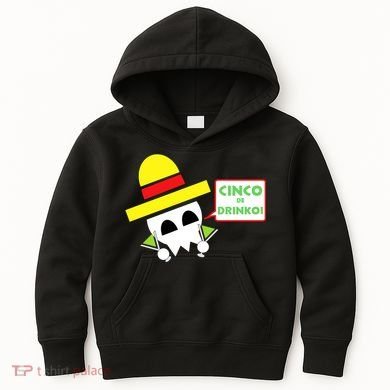 Cinco De Drinko Skull Cinco De Mayo Kids Hoodie