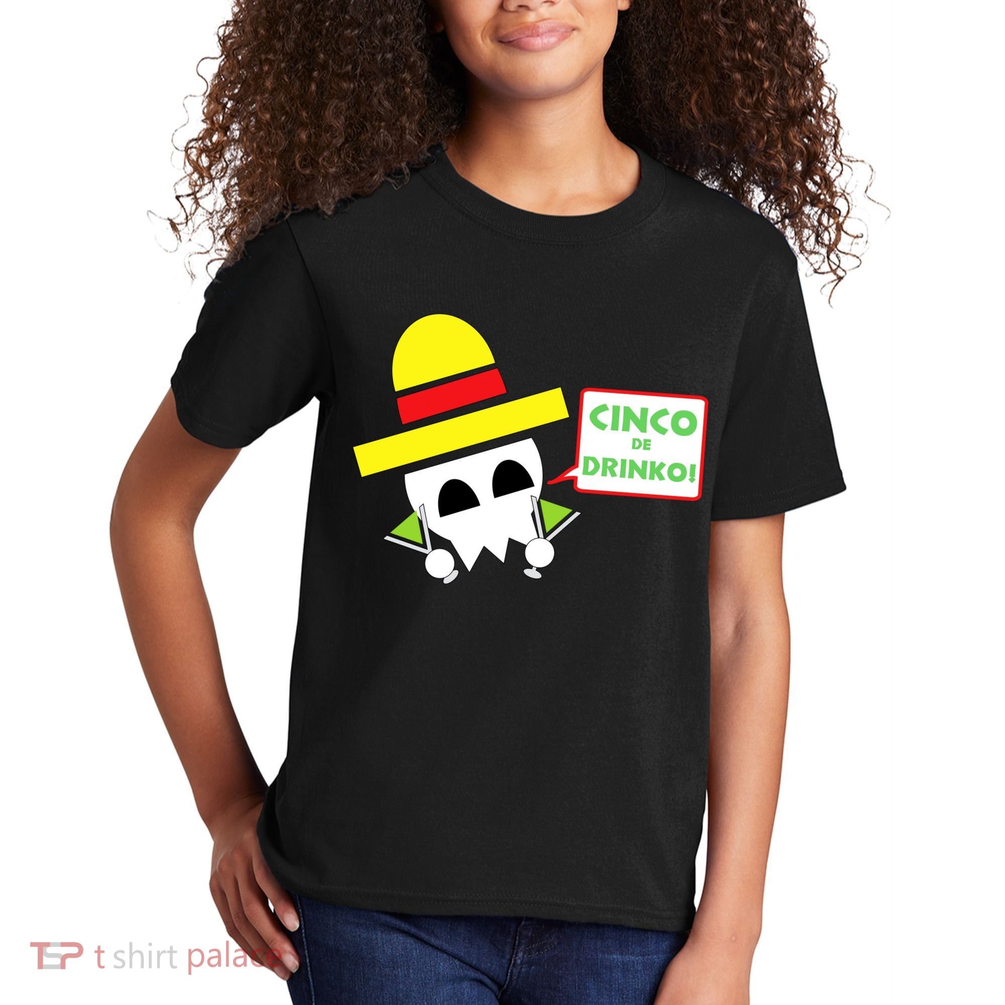 Cinco De Drinko Skull Cinco De Mayo Kids T-Shirt