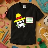 Cinco De Drinko Skull Cinco De Mayo Kids T-Shirt thumb 3