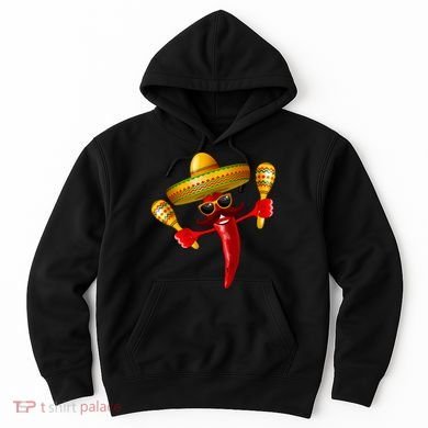Cinco De Mayo Chili Pepper Dancing Moustache Mexican Hoodie