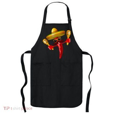 Cinco De Mayo Chili Pepper Dancing Moustache Mexican Apron