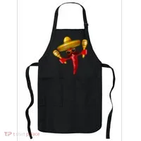 Cinco De Mayo Chili Pepper Dancing Moustache Mexican Apron thumb 0