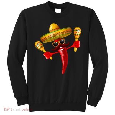 Cinco De Mayo Chili Pepper Dancing Moustache Mexican Sweatshirt