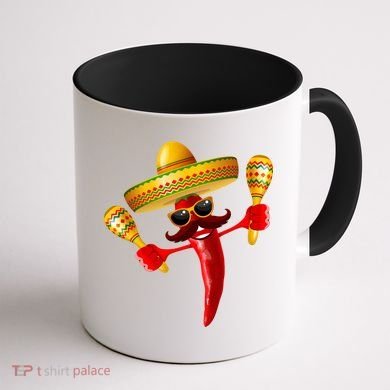 Cinco De Mayo Chili Pepper Dancing Moustache Mexican Coffee Mug back