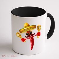 Cinco De Mayo Chili Pepper Dancing Moustache Mexican Coffee Mug thumb 1